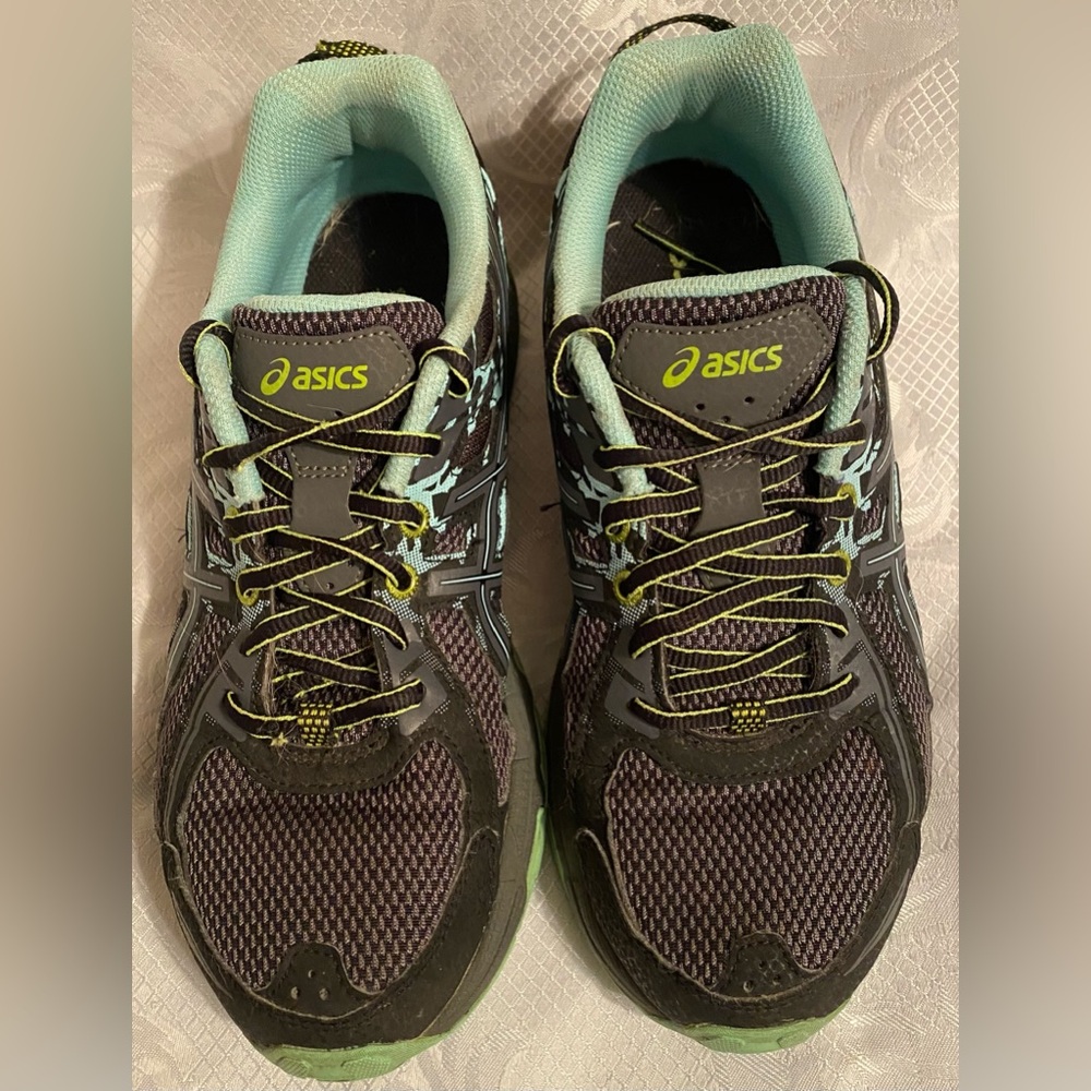 ASICS Women's Black and Turquoise Running Shoes